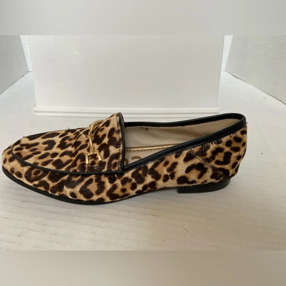 Sam Edelman Calf Hair Flats Womens Shoes Loafers Brown Leopard Cheetah Sz 5.5 - Picture 3 of 11